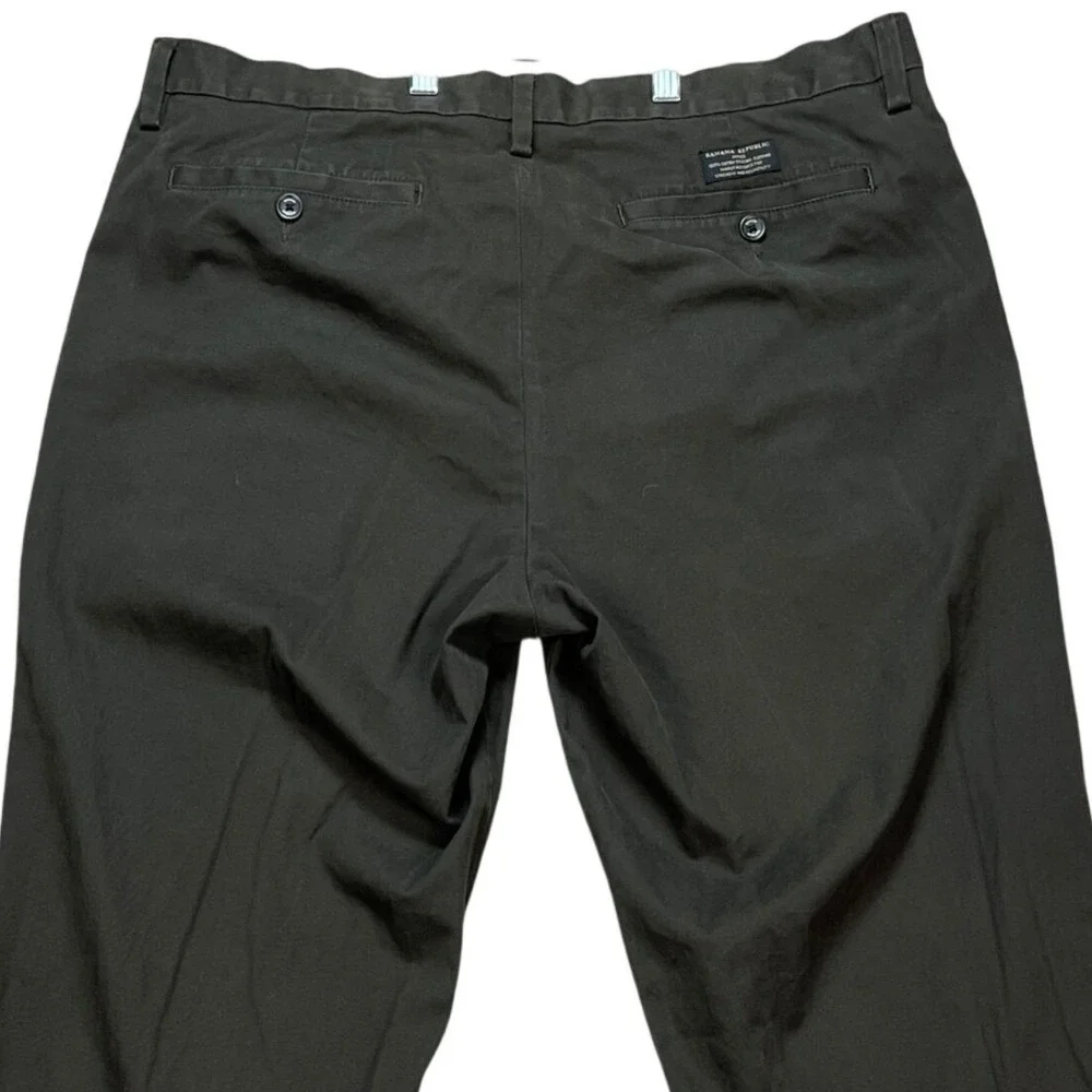 Banana Republic Gavin Pants Men 36x34 Brown Straight Leg Flat Front Chinos Twill